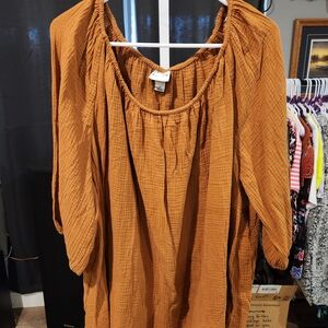 Ava & Viv Women's Burnt Orange Blouse